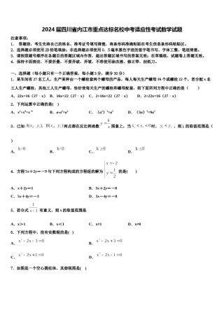 2024届四川省内江市重点达标名校中考适应性考试数学试题含解析.doc