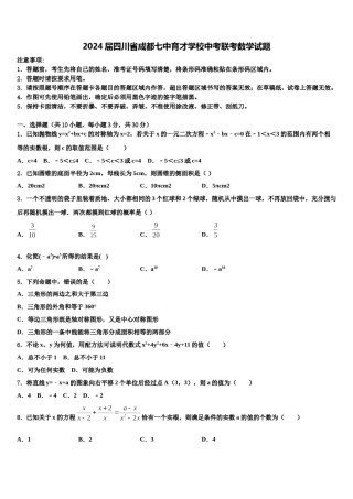 2024届四川省成都七中育才学校中考联考数学试题含解析.doc