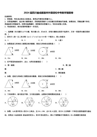 2024届四川省成都嘉祥外国语校中考数学猜题卷含解析.doc