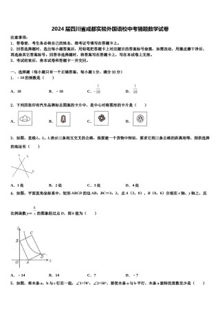 2024届四川省成都实验外国语校中考猜题数学试卷含解析.doc
