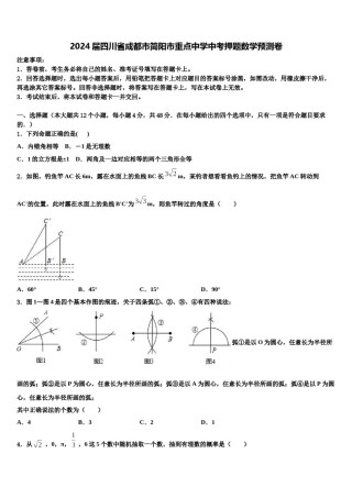 2024届四川省成都市简阳市重点中学中考押题数学预测卷含解析.doc