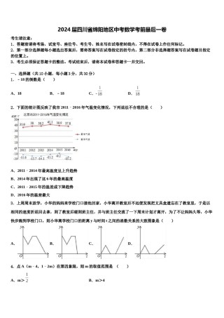 2024届四川省绵阳地区中考数学考前最后一卷含解析.doc