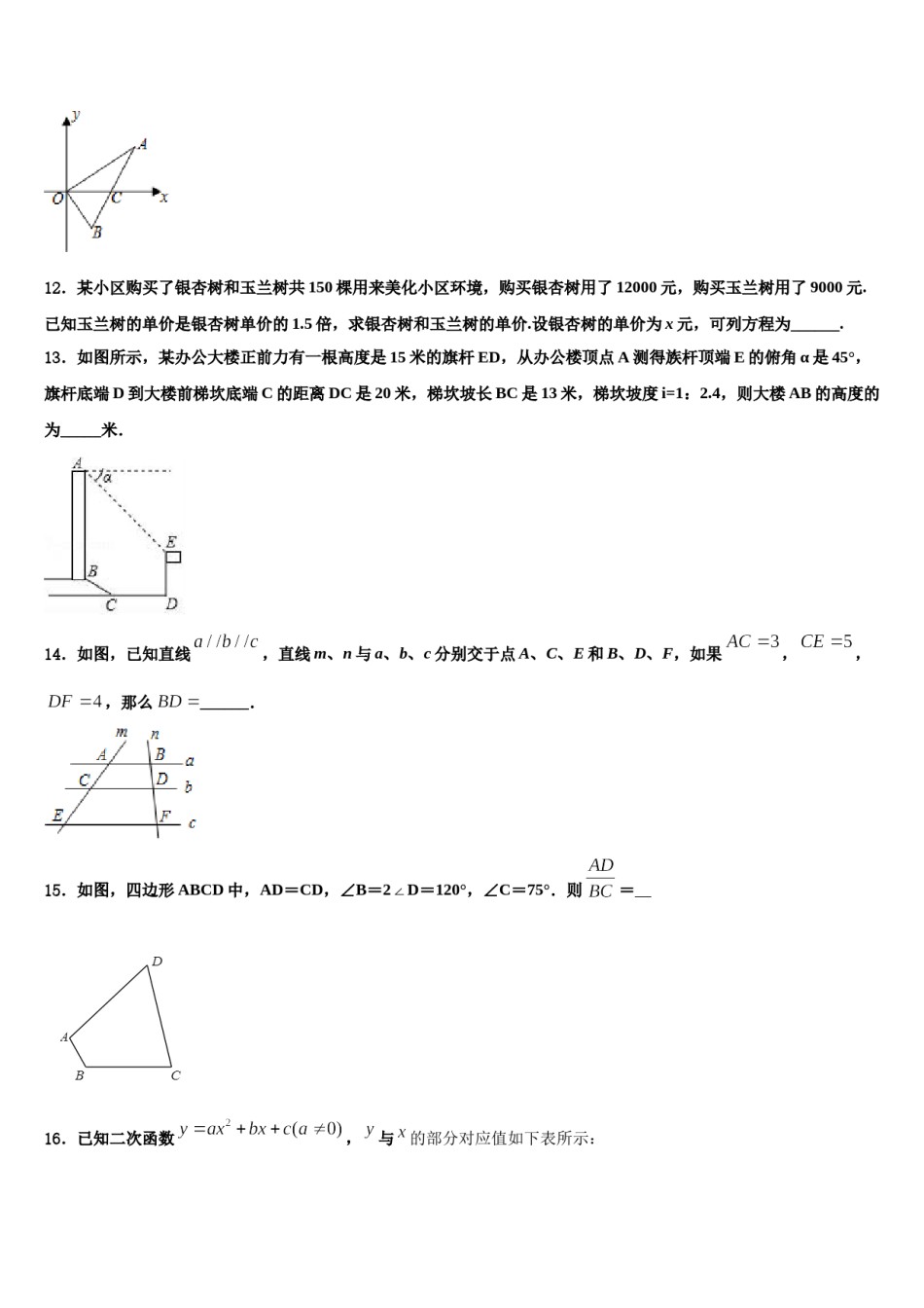 2024届四川省金堂县重点名校中考二模数学试题含解析.doc_第3页