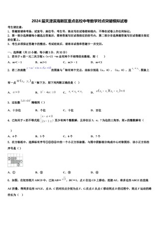 2024届天津滨海新区重点名校中考数学对点突破模拟试卷含解析.doc