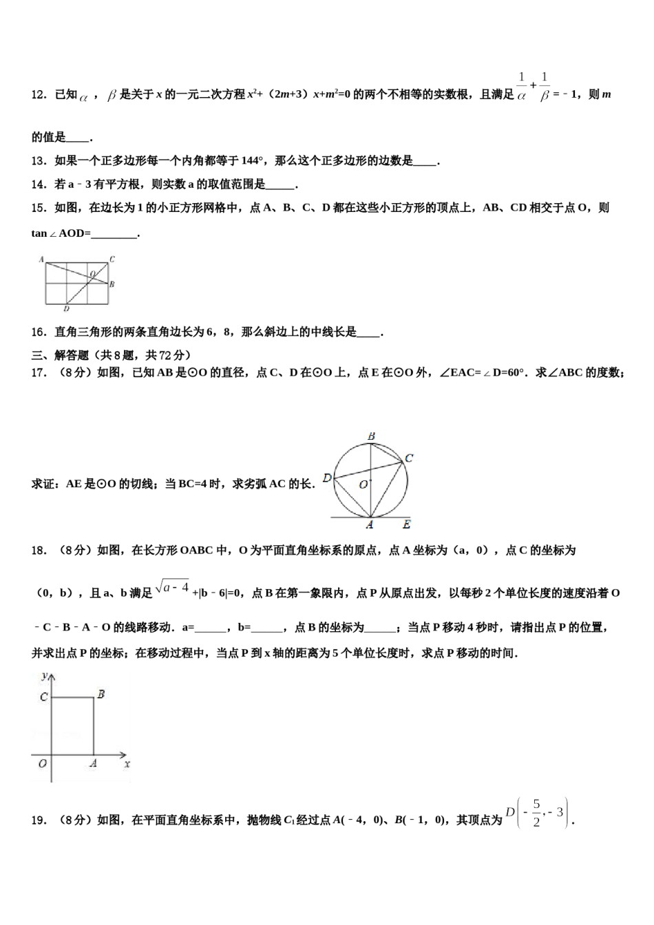 2024届安徽省合肥市名校联考十校联考最后数学试题含解析.doc_第3页