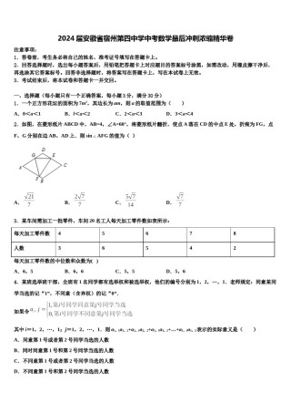 2024届安徽省宿州第四中学中考数学最后冲刺浓缩精华卷含解析.doc