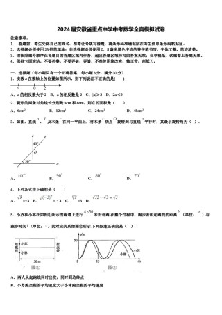 2024届安徽省重点中学中考数学全真模拟试卷含解析.doc