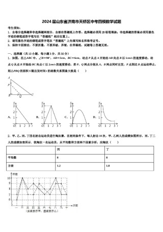 2024届山东省济南市天桥区中考四模数学试题含解析.doc