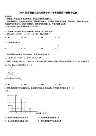 2024届山西省农业大附属中学中考考前最后一卷数学试卷含解析.doc