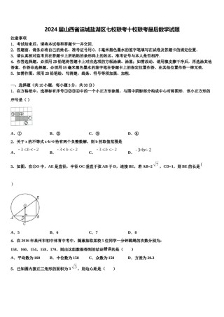 2024届山西省运城盐湖区七校联考十校联考最后数学试题含解析.doc