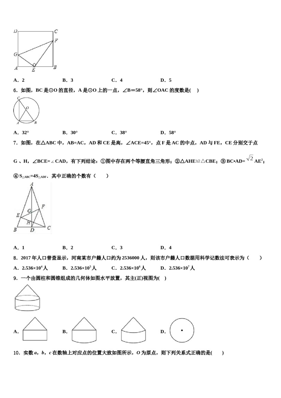 2024届广东省惠州市博罗县中考数学对点突破模拟试卷含解析.doc_第2页