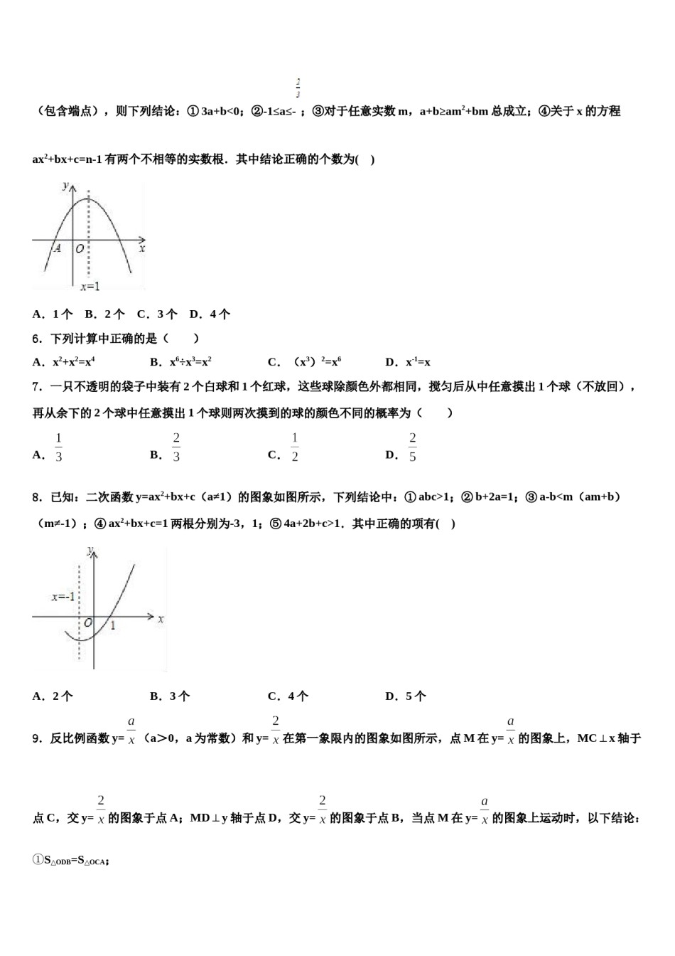 2024届广东省深圳大鹏新区中考数学适应性模拟试题含解析.doc_第2页