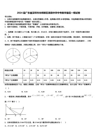 2024届广东省深圳市光明新区高级中学中考数学最后一模试卷含解析.doc
