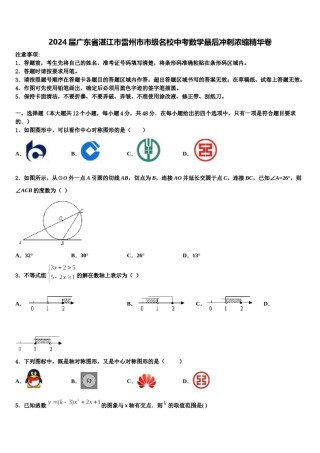 2024届广东省湛江市雷州市市级名校中考数学最后冲刺浓缩精华卷含解析.doc