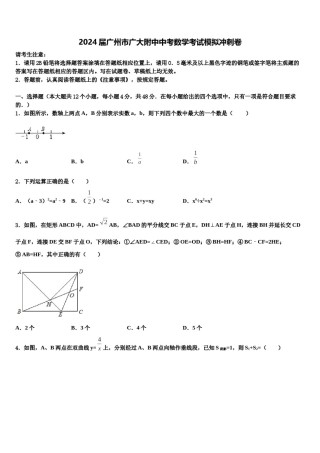 2024届广州市广大附中中考数学考试模拟冲刺卷含解析.doc