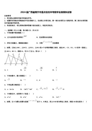 2024届广西省南宁市重点名校中考数学全真模拟试卷含解析.doc