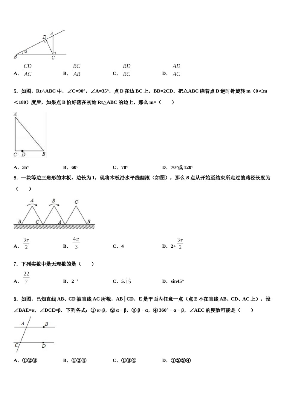 2024届广西防城港市中考数学最后冲刺模拟试卷含解析.doc_第2页