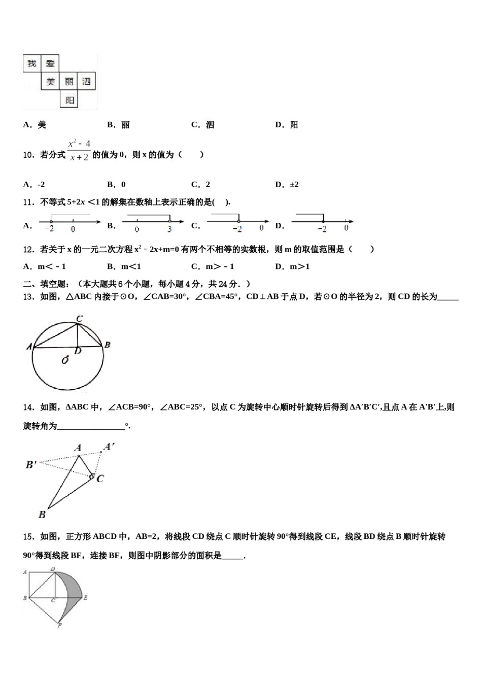 2024届江苏省泰州市姜堰区实验初级中学中考数学全真模拟试题含解析.doc_第3页