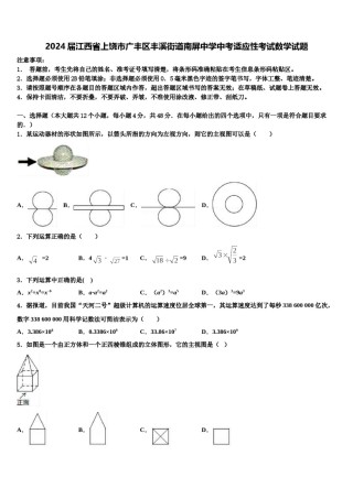 2024届江西省上饶市广丰区丰溪街道南屏中学中考适应性考试数学试题含解析.doc