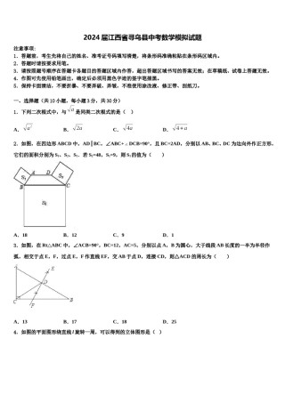 2024届江西省寻乌县中考数学模拟试题含解析.doc