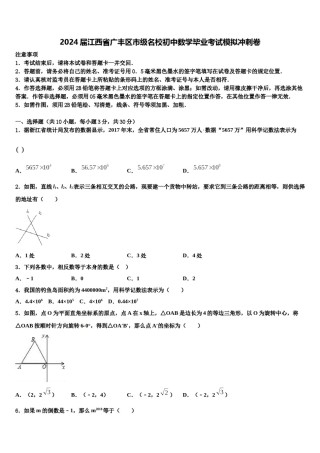 2024届江西省广丰区市级名校初中数学毕业考试模拟冲刺卷含解析.doc