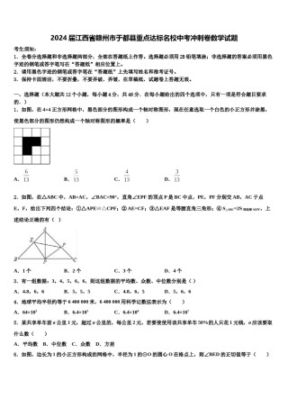 2024届江西省赣州市于都县重点达标名校中考冲刺卷数学试题含解析.doc