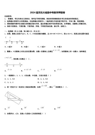 2024届河北大城县中考数学押题卷含解析.doc