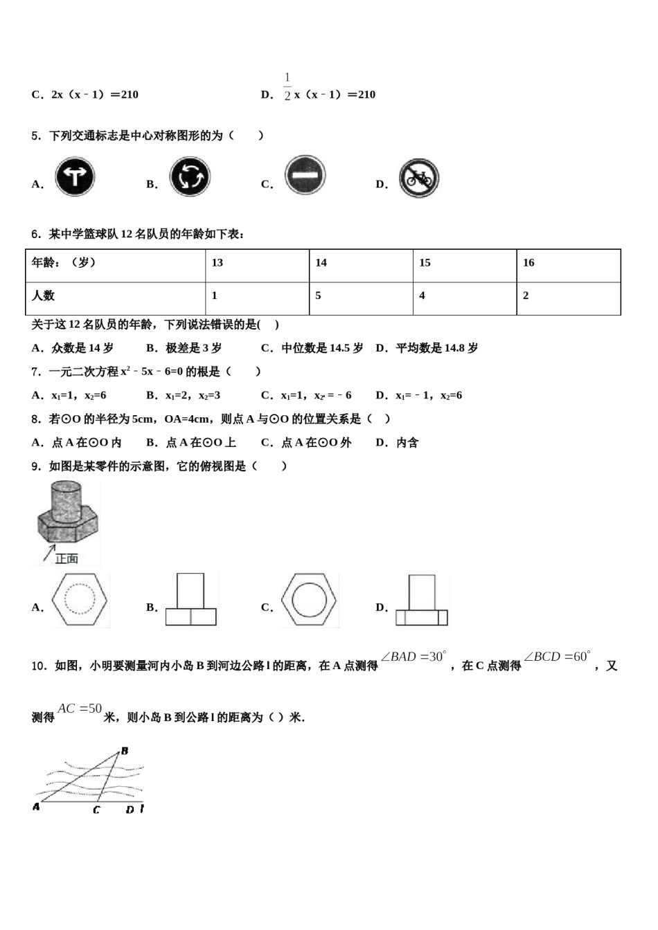 2024届河北省广宗县市级名校中考数学对点突破模拟试卷含解析.doc_第2页
