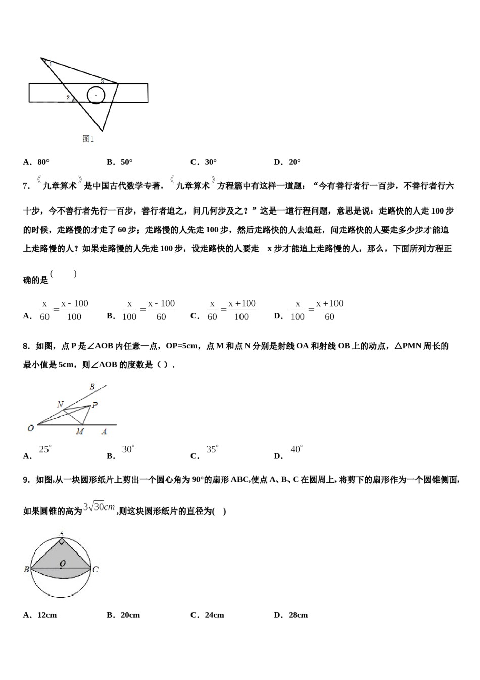 2024届河北省沧州市名校中考数学考前最后一卷含解析.doc_第2页
