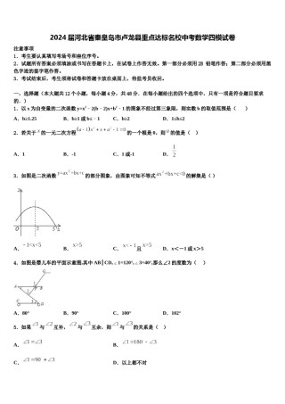 2024届河北省秦皇岛市卢龙县重点达标名校中考数学四模试卷含解析.doc