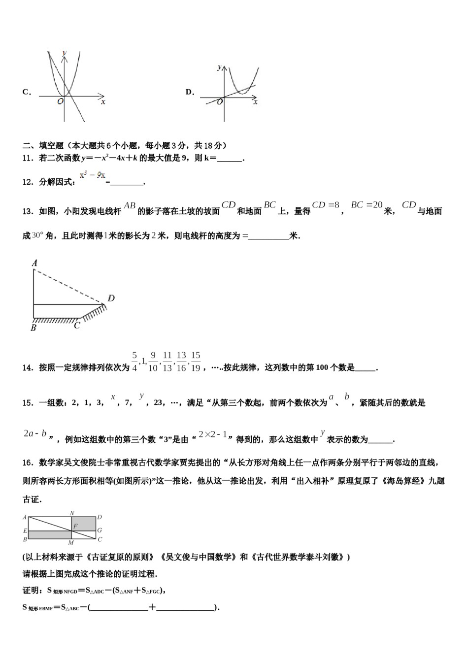 2024届河北省邢台市第五中学中考数学模拟预测题含解析.doc_第3页