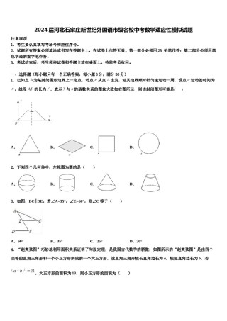 2024届河北石家庄新世纪外国语市级名校中考数学适应性模拟试题含解析.doc