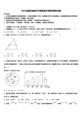 2024届湖北省咸宁市崇阳县中考数学模拟试题含解析.doc