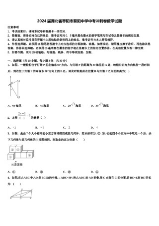 2024届湖北省枣阳市蔡阳中学中考冲刺卷数学试题含解析.doc
