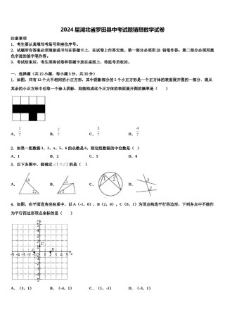 2024届湖北省罗田县中考试题猜想数学试卷含解析.doc