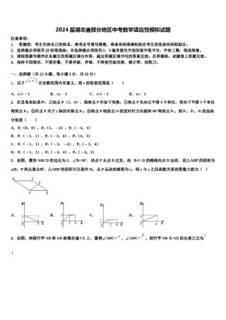 2024届湖北省部分地区中考数学适应性模拟试题含解析.doc