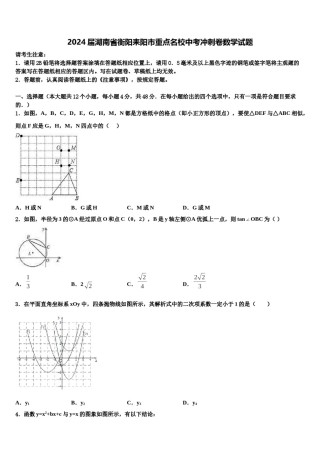 2024届湖南省衡阳耒阳市重点名校中考冲刺卷数学试题含解析.doc