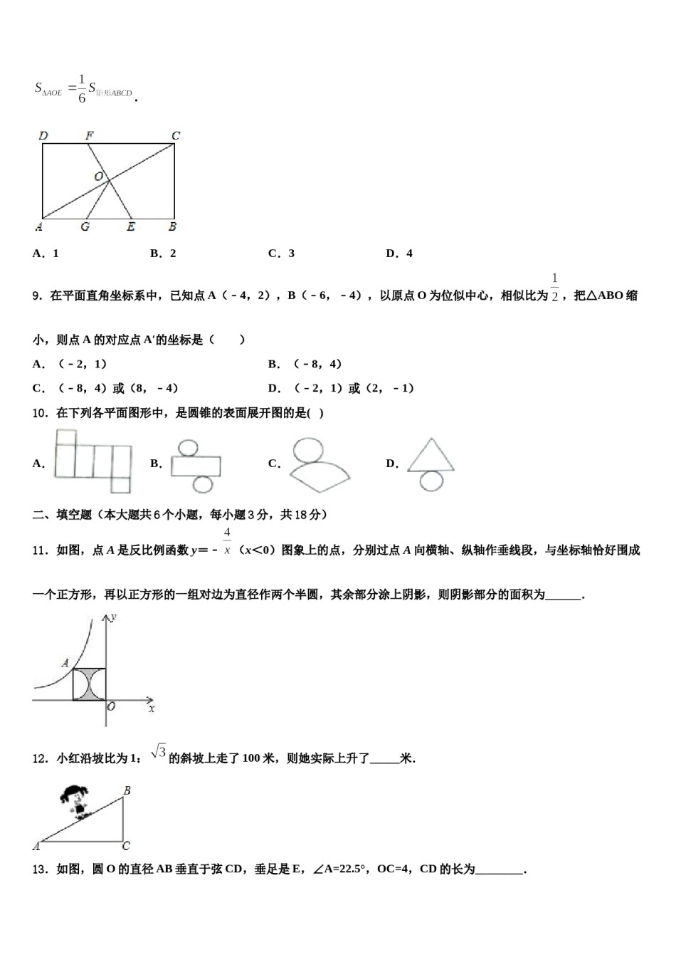 2024届甘肃省临泽县中考数学全真模拟试题含解析.doc_第3页