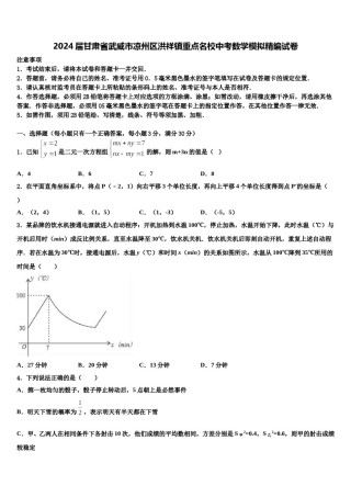 2024届甘肃省武威市凉州区洪祥镇重点名校中考数学模拟精编试卷含解析.doc