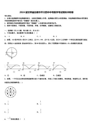 2024届甘肃省白银市平川四中中考数学考试模拟冲刺卷含解析.doc