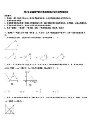 2024届福建三明市市级名校中考数学四模试卷含解析.doc