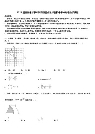 2024届贵州省毕节市黔西县重点达标名校中考冲刺卷数学试题含解析.doc