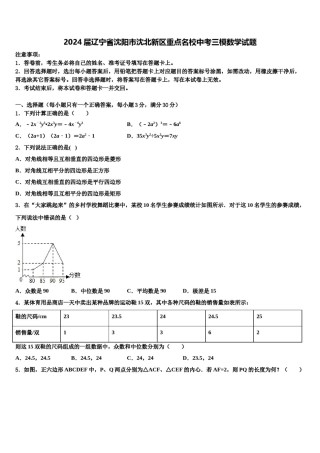 2024届辽宁省沈阳市沈北新区重点名校中考三模数学试题含解析.doc