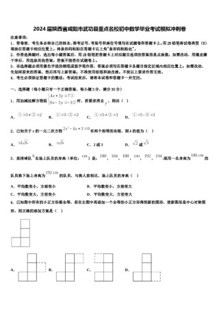2024届陕西省咸阳市武功县重点名校初中数学毕业考试模拟冲刺卷含解析.doc