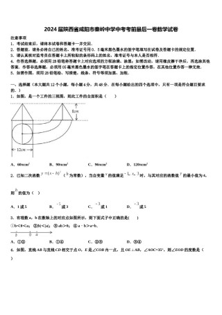 2024届陕西省咸阳市秦岭中学中考考前最后一卷数学试卷含解析.doc