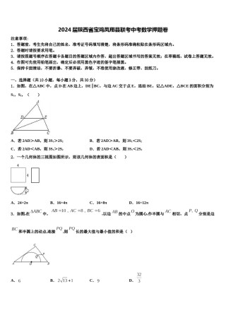 2024届陕西省宝鸡凤翔县联考中考数学押题卷含解析.doc