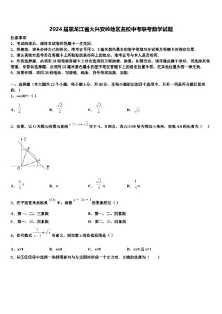 2024届黑龙江省大兴安岭地区名校中考联考数学试题含解析.doc