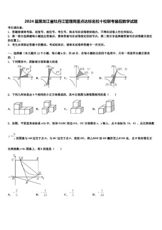 2024届黑龙江省牡丹江管理局重点达标名校十校联考最后数学试题含解析.doc