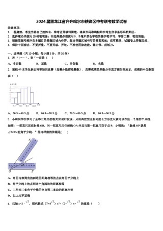2024届黑龙江省齐齐哈尔市铁锋区中考联考数学试卷含解析.doc
