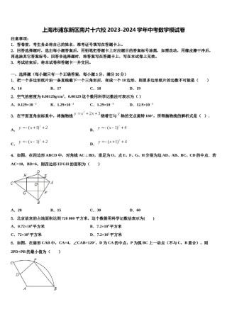 上海市浦东新区南片十六校2023-2024学年中考数学模试卷含解析.doc